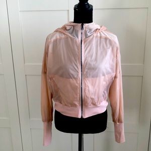 Alo Yoga mesh lined bomber hooded jacket